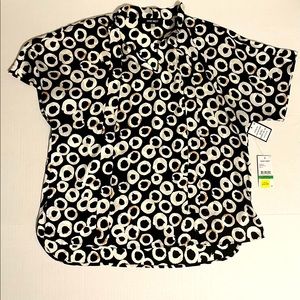 Nine West Blouse/Top - black w white/brown accents